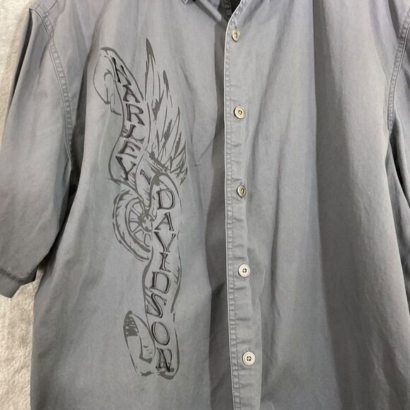 Harley Davidson Motorcycles Button Down collar Shirt Men's L embroidered Logo - Picture 2 of 11